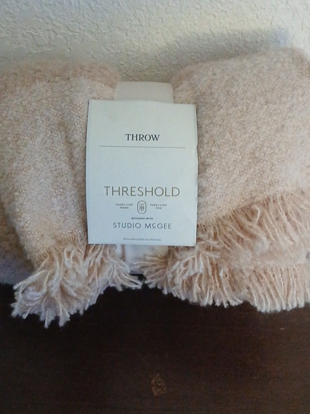 Threshold Studio McGee Blush Pink Fringe Throw
